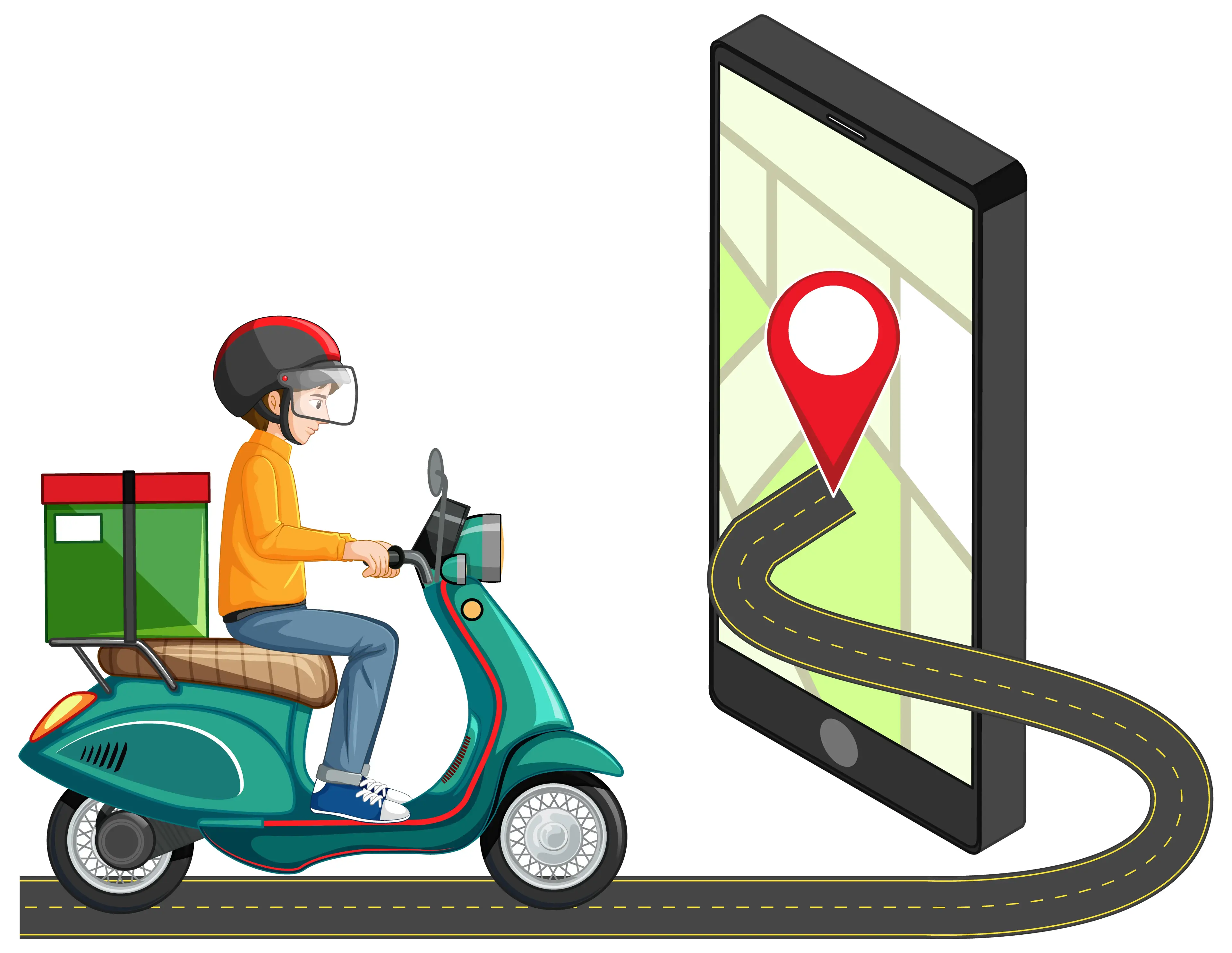 bike delivery illustration image
