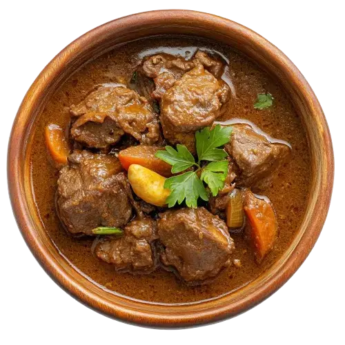 plate of beef soup